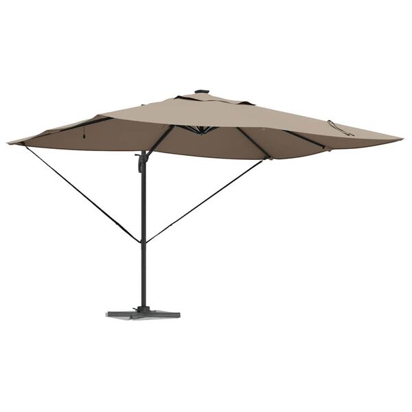 vidaXL Parasol Taupe 352 x 251 x 265 cm Polyester et Aluminium
