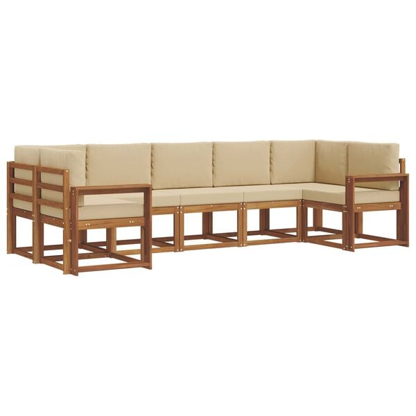 vidaXL Ensemble de canap&eacute;s d'ext&eacute;rieur 7 pcs Naturel et Beige