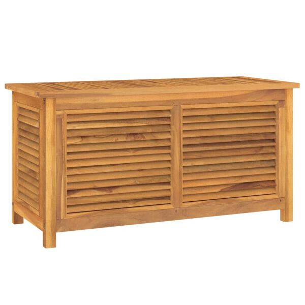 vidaXL Boîte de rangement jardin et sac 114x50x58 cm bois massif teck