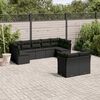 vidaXL Salon de jardin 9 pcs avec coussins noir r&eacute;sine tress&eacute;e