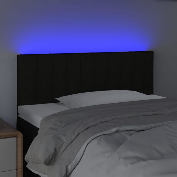 vidaXL Tête de lit à LED Noir 100x5x78/88 cm Tissu
