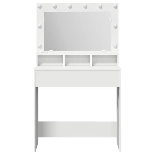 vidaXL Table de Toilette Blanc 75,5 x 41 x 135 cm Bois d'ing&eacute;nierie