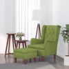 vidaXL Fauteuil avec tabouret Vert clair Velours