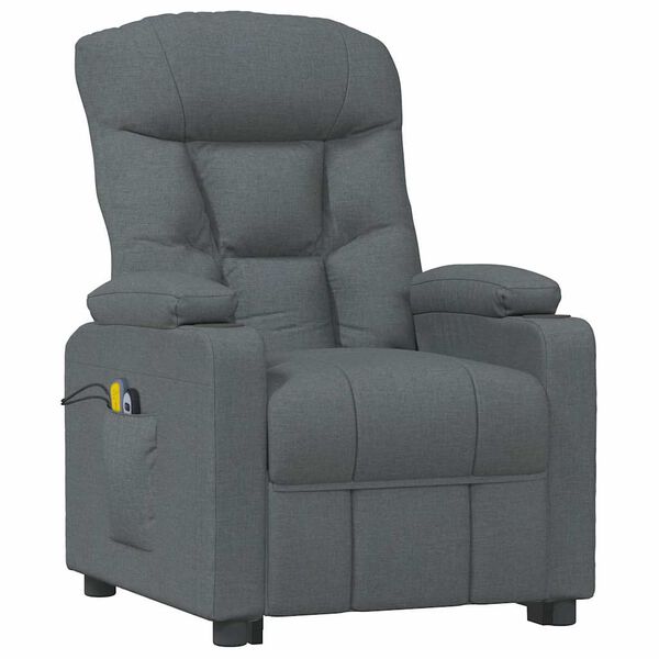 vidaXL Fauteuil de massage inclinable Gris fonc&eacute; Tissu