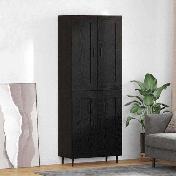 vidaXL Haut Armoire 2 pcs Ch&ecirc;ne noir Bois d'ing&eacute;nierie