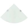 vidaXL &Eacute;tag&egrave;re de coin avec supports chrom&eacute;s Verre Blanc 35 x 35 cm