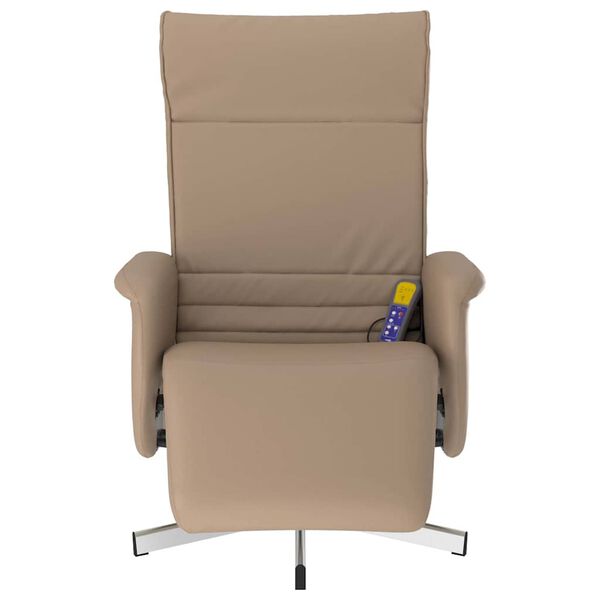 vidaXL Fauteuil inclinable de massage repose-pieds cappuccino