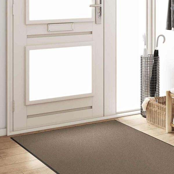 vidaXL Tapis d'entr&eacute;e Autre Beige et Noir 120 x 250 cm