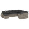 vidaXL Salon de jardin avec coussins 10 pcs gris r&eacute;sine tress&eacute;e