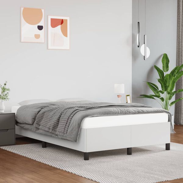 vidaXL Cadre de lit sans matelas blanc 120x190 cm similicuir