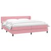 vidaXL Sommier &agrave; lattes de lit avec matelas rose 200x210 cm velours