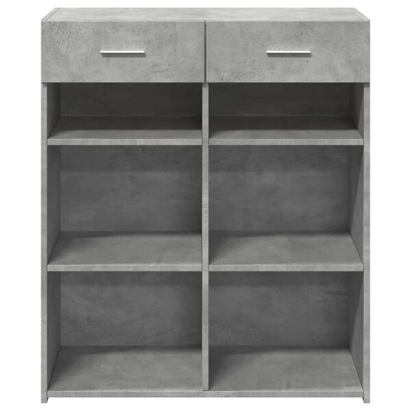 vidaXL Buffet gris béton 80x42,5x93 cm bois d'ingénierie