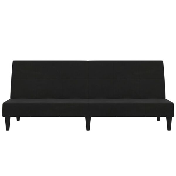 vidaXL Canap&eacute;-lit &agrave; 2 places Noir Tissu microfibre