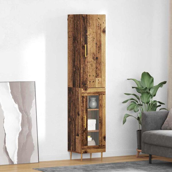 vidaXL Haut Armoire 2 pcs Bois Ancien Bois d'ing&eacute;nierie