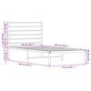 vidaXL Cadre de lit m&eacute;tal sans matelas avec t&ecirc;te de lit noir 107x203cm