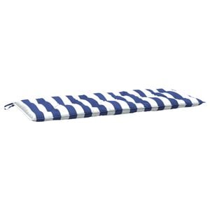 vidaXL Coussin de banc de jardin rayures bleues et blanches 120x50x7cm