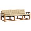vidaXL Ensemble de canap&eacute;s d'ext&eacute;rieur 3 pc Naturel et Beige