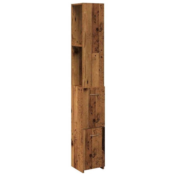 vidaXL Armoire de salle de bain vieux bois 25x25x170cm bois ing&eacute;nierie