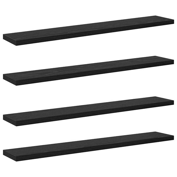vidaXL &Eacute;tag&egrave;re &agrave; livres 4 pcs Noir 60 x 10 x 1,5 cm Bois d'ing&eacute;nierie