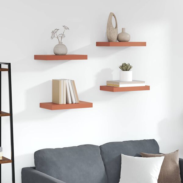 vidaXL &Eacute;tag&egrave;re Murale 4 pcs Rouge 40 x 23,5 x 4 cm Bois d'ing&eacute;nierie