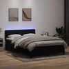 vidaXL Sommier &agrave; lattes de lit avec matelas et LED noir 140x220 cm velours