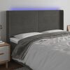 vidaXL T&ecirc;te de lit &agrave; LED Gris fonc&eacute; 163x16x118/128 cm Velours