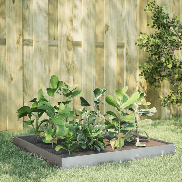 vidaXL Lit surélevé de jardin 100x100x18,5 cm acier inoxydable