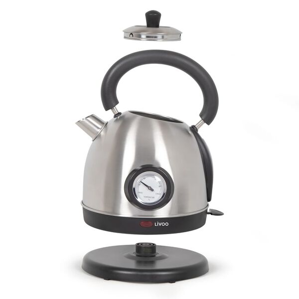 Livoo Bouilloire avec contr&ocirc;le de temp&eacute;rature 1,8 L 1800 W Argent&eacute;