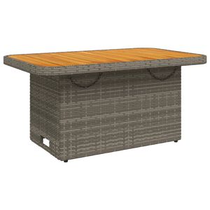 vidaXL Table de jardin gris 90x55x71cm R&eacute;sine tress&eacute;e et bois d'acacia