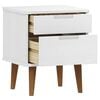 vidaXL Table de chevet MOLDE Blanc 40x35x48 cm Bois de pin massif