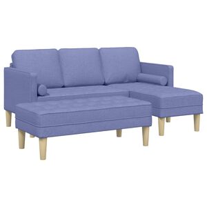 vidaXL Ensemble de Canap&eacute;s 2 pc Bleu denim Polyester