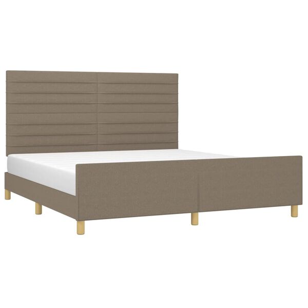 vidaXL Cadre de lit sans matelas taupe 180x200 cm tissu
