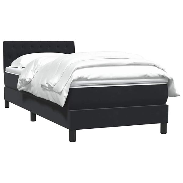 vidaXL Sommier à lattes de lit avec matelas noir 80x220 cm velours