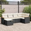 vidaXL Salon de jardin 6 pcs avec coussins noir r&eacute;sine tress&eacute;e