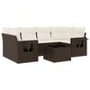 vidaXL Salon de jardin avec coussins 7 pcs marron r&eacute;sine tress&eacute;e
