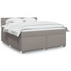 vidaXL Sommier &agrave; lattes de lit avec matelas Taupe 180x200 cm Tissu