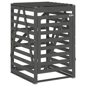 vidaXL Abri pour poubelle sur roulettes gris bois massif de pin