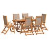 vidaXL Ensemble &agrave; Manger de jardin 7pcs bois d'acacia solide textil&egrave;ne