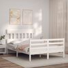 vidaXL Cadre de lit sans matelas blanc 140x190 cm bois massif