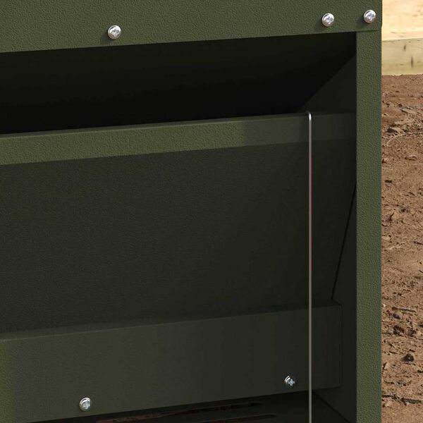 vidaXL Nourrisseur &agrave; p&eacute;dale pour poules Vert olive 33 x 42 x 40 cm