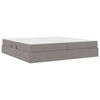 vidaXL Lit avec rangement et matelas Taupe 200 x 200 cm Polyester