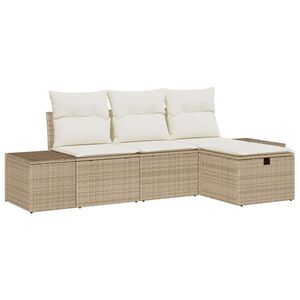 vidaXL Ensemble de canap&eacute; de jardin 4 pc polyrotin