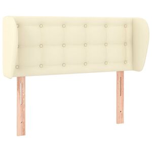 vidaXL T&ecirc;te de lit avec oreilles Cr&egrave;me 83x23x78/88 cm Similicuir