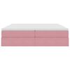 vidaXL Lit avec rangement et matelas Rose 200 x 200 cm Velours