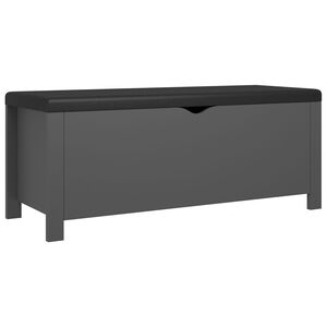 vidaXL Bo&icirc;te de rangement et coussin Gris 105x40x45 cm Bois ing&eacute;nierie