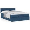VidaXL Cadre de lit ottoman avec matelas bleu 140x200 cm tissu