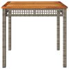 vidaXL Table de jardin gris 80x80x74 cm résine tressée et bois acacia