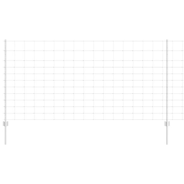 vidaXL Cl&ocirc;ture avec poteau Argent&eacute; 1,2 x 25 m Acier