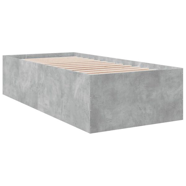 vidaXL Cadre de lit sans matelas gris b&eacute;ton 90x190 cm