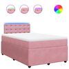 vidaXL Sommier &agrave; lattes de lit avec matelas rose 120x190 cm velours